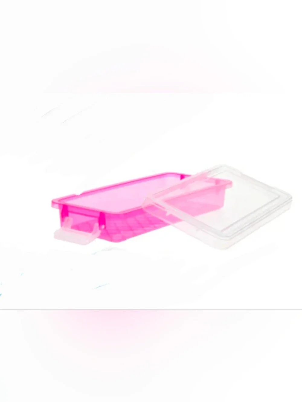 Pink Plastic Recrangular Storage Container with Clear Lid BNIB